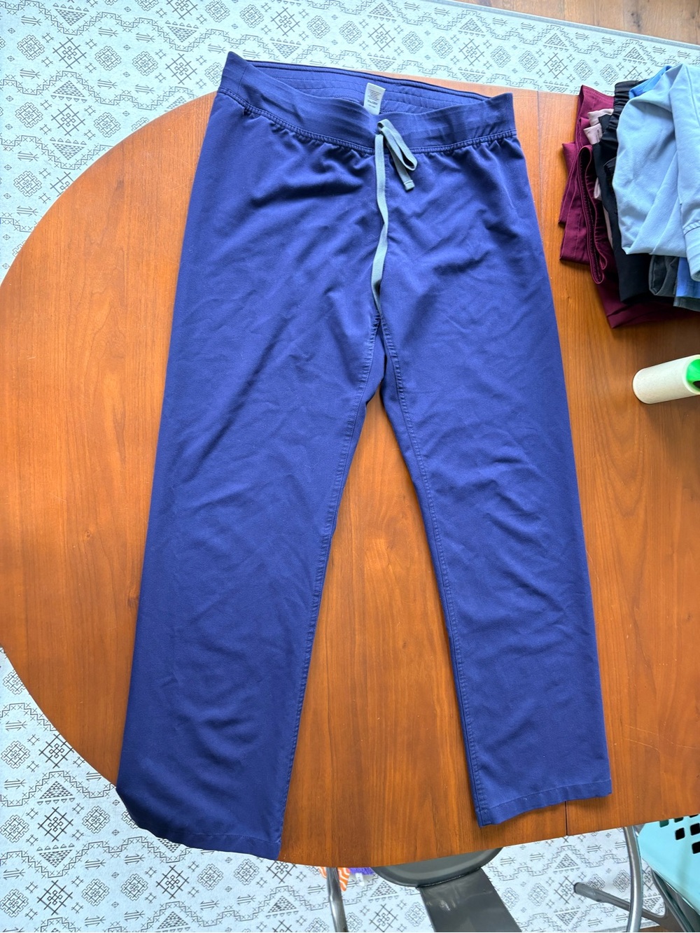 Figs Navy Blue Drawstring Scrub Pants